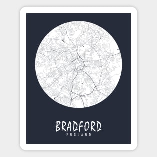 Bradford, England, UK City Map - Full Moon Magnet